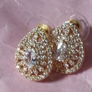Elegant Gold diamond rhinestone earrings